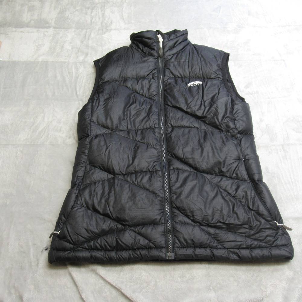 GoLite Goose Down Vest Womens Small Black Insulated Full Zip Pockets Puffer